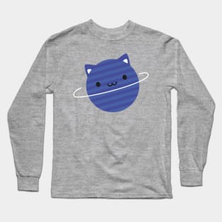 Kawaii Cat Planet in Space Long Sleeve T-Shirt